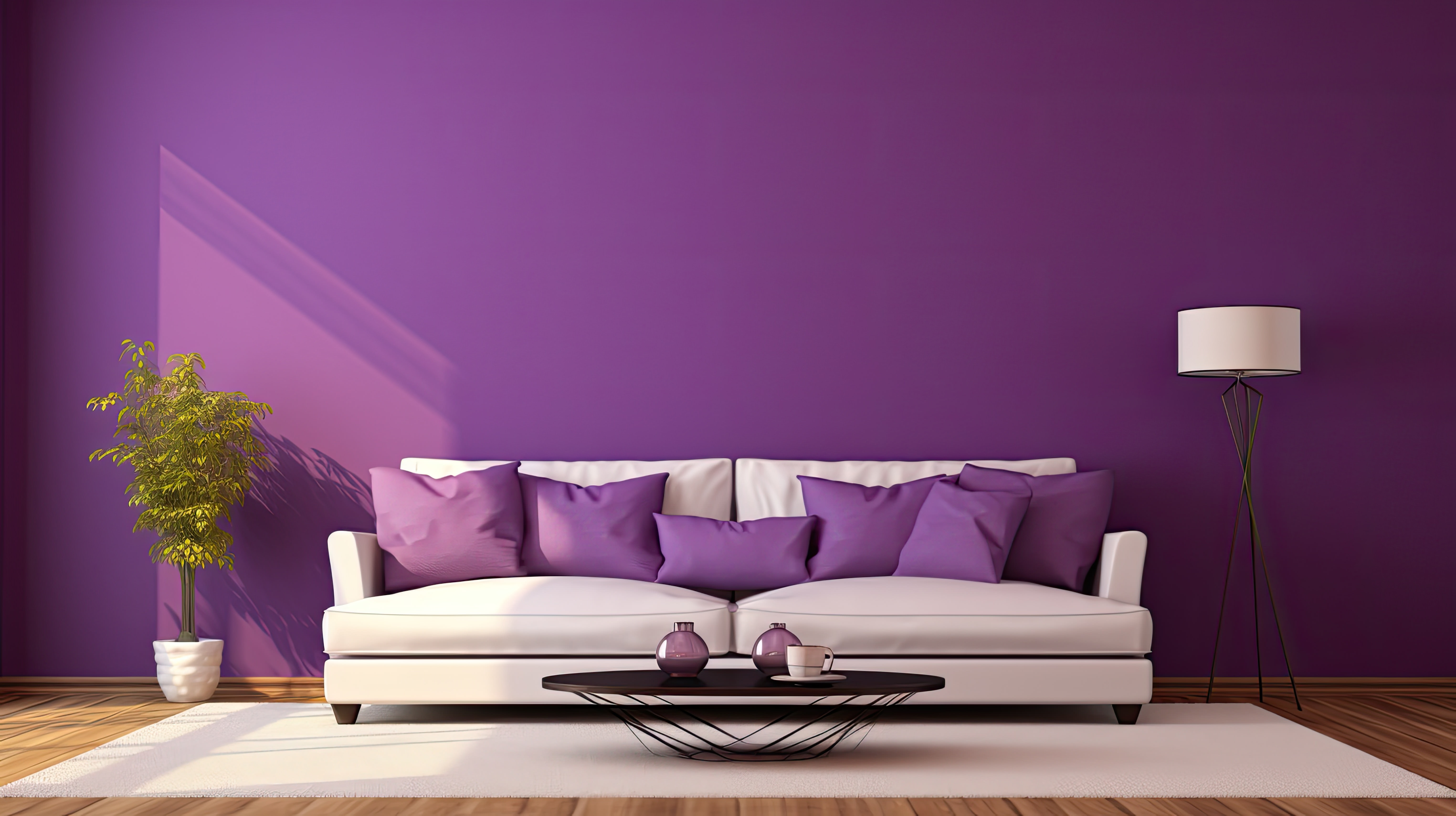 Purple room painting project with custom interior color